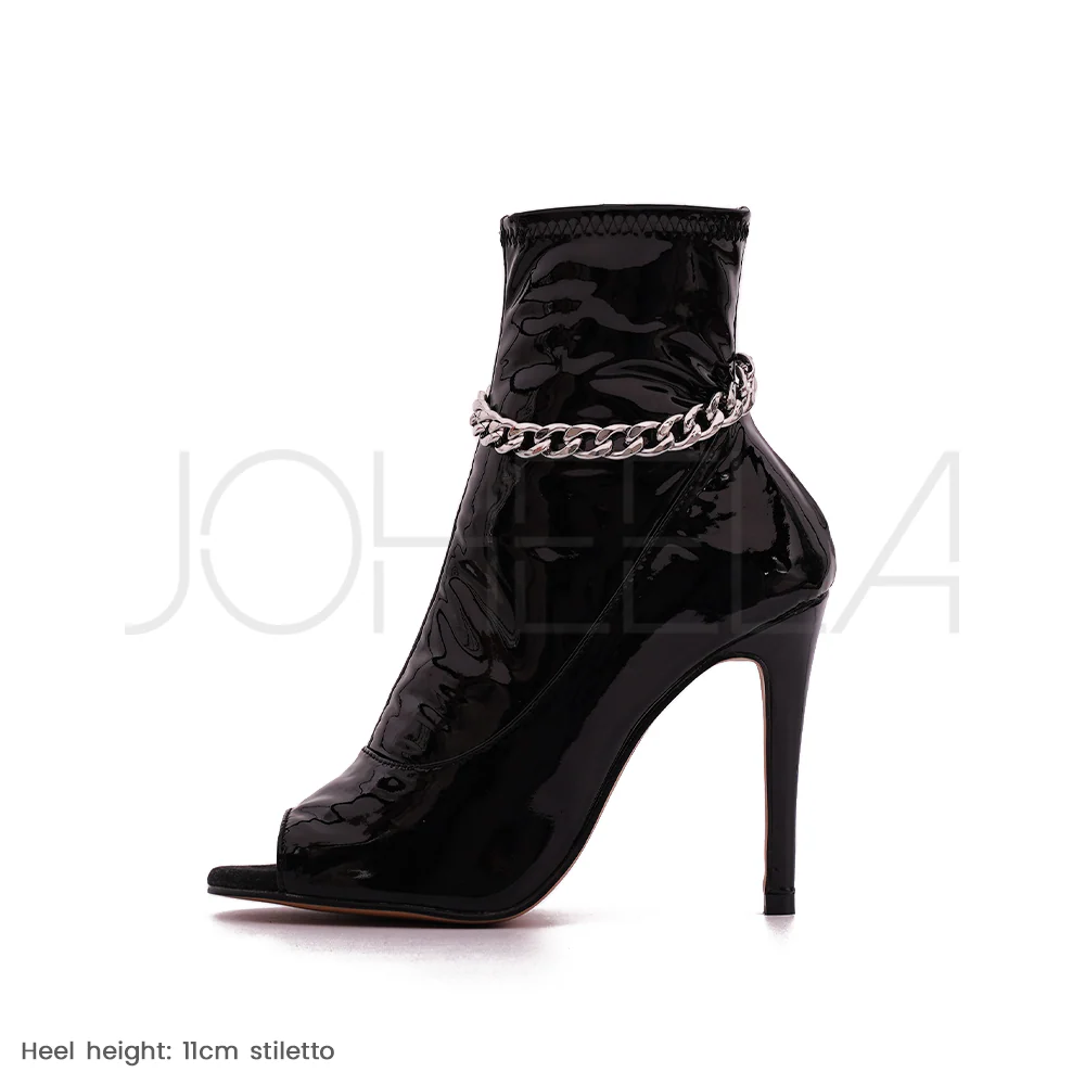 Aria - Chaînes argentées - Talons stilettos - Prête à expédier - Image 8